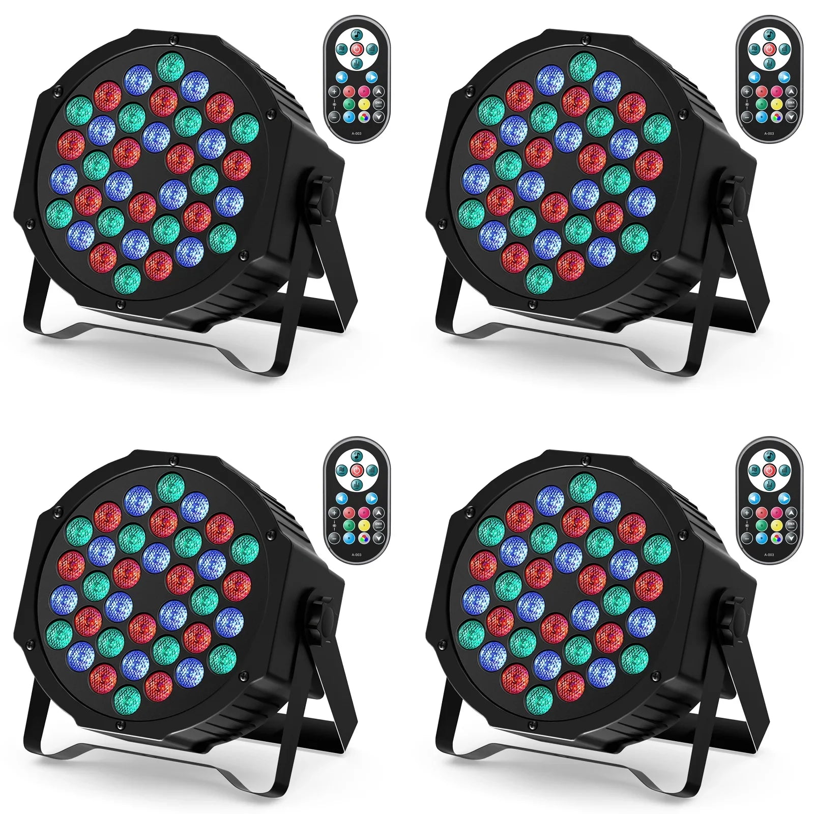 RGB Par Lights 36LED Stage Lighting – DMX512 Uplights for DJ, Party, Wedding Events
