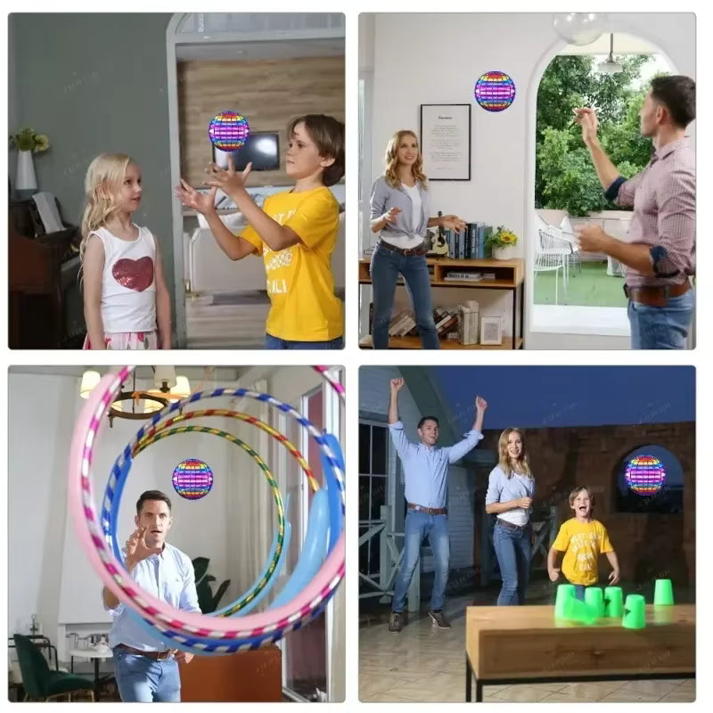 Flying Orb Boomerang Ball LED Motorized Hover Toy