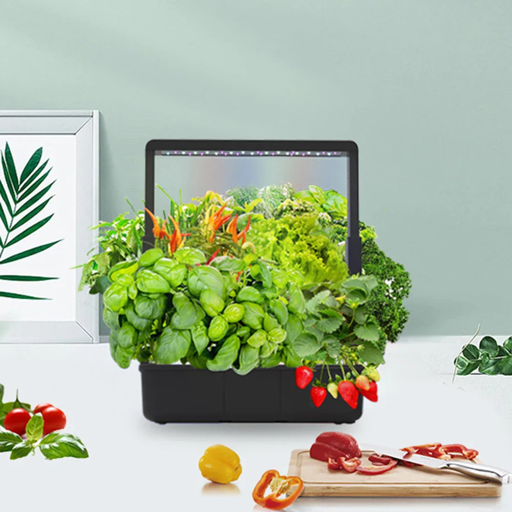 Hydroponic Growing System 15 Pod Indoor Garden Full Spectrum LED Smart Kit