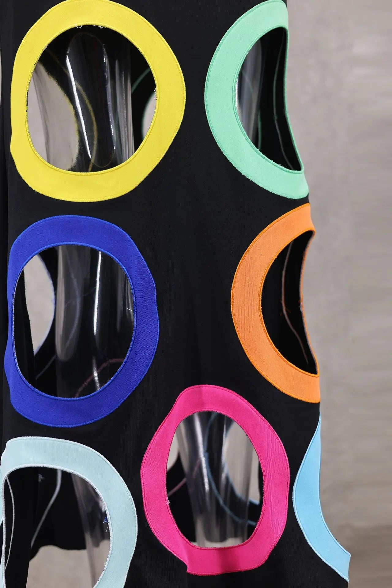 Summer O Neck Sleeveless Patchwork High Waist A Line Party Dresses For Women Black Colorful Hollow Out Maxi Dress
