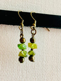 Short Stack Handmade Raw Peridot Earrings