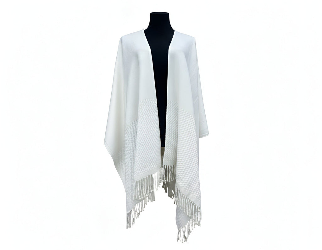 Signature Line Shawl Wrap - Winter White