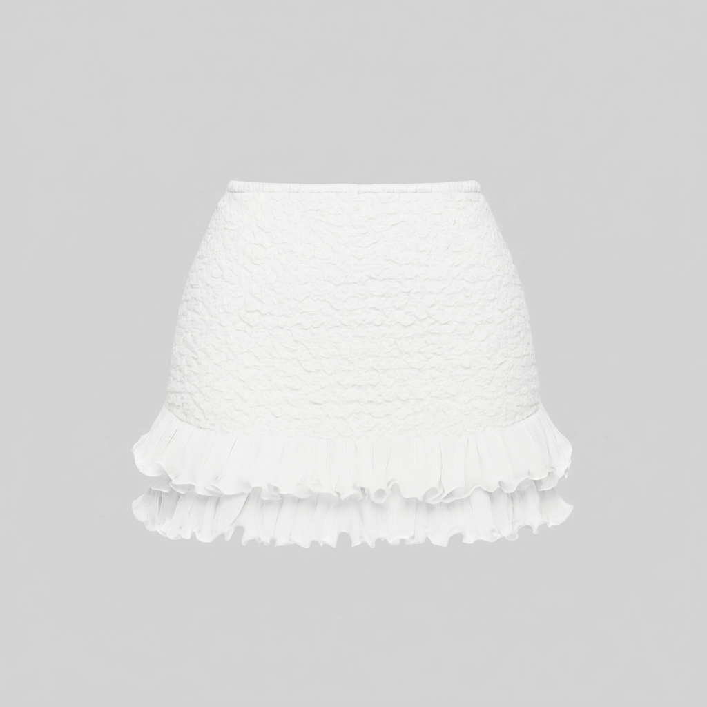 Soft Girl Ruffled Trim Two Piece Set
