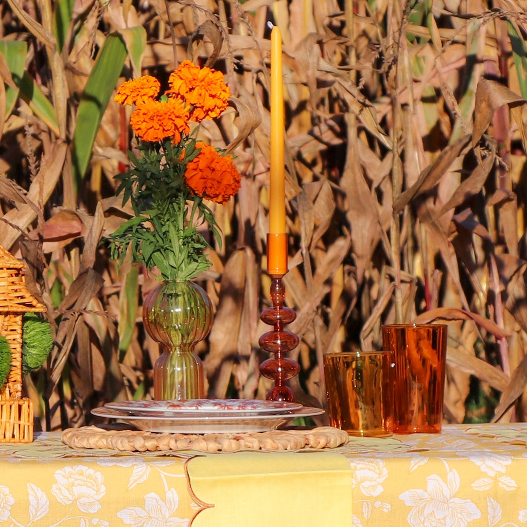 24 Extra Tall Mustard Spice Taper Candle - 6 Packs of 4