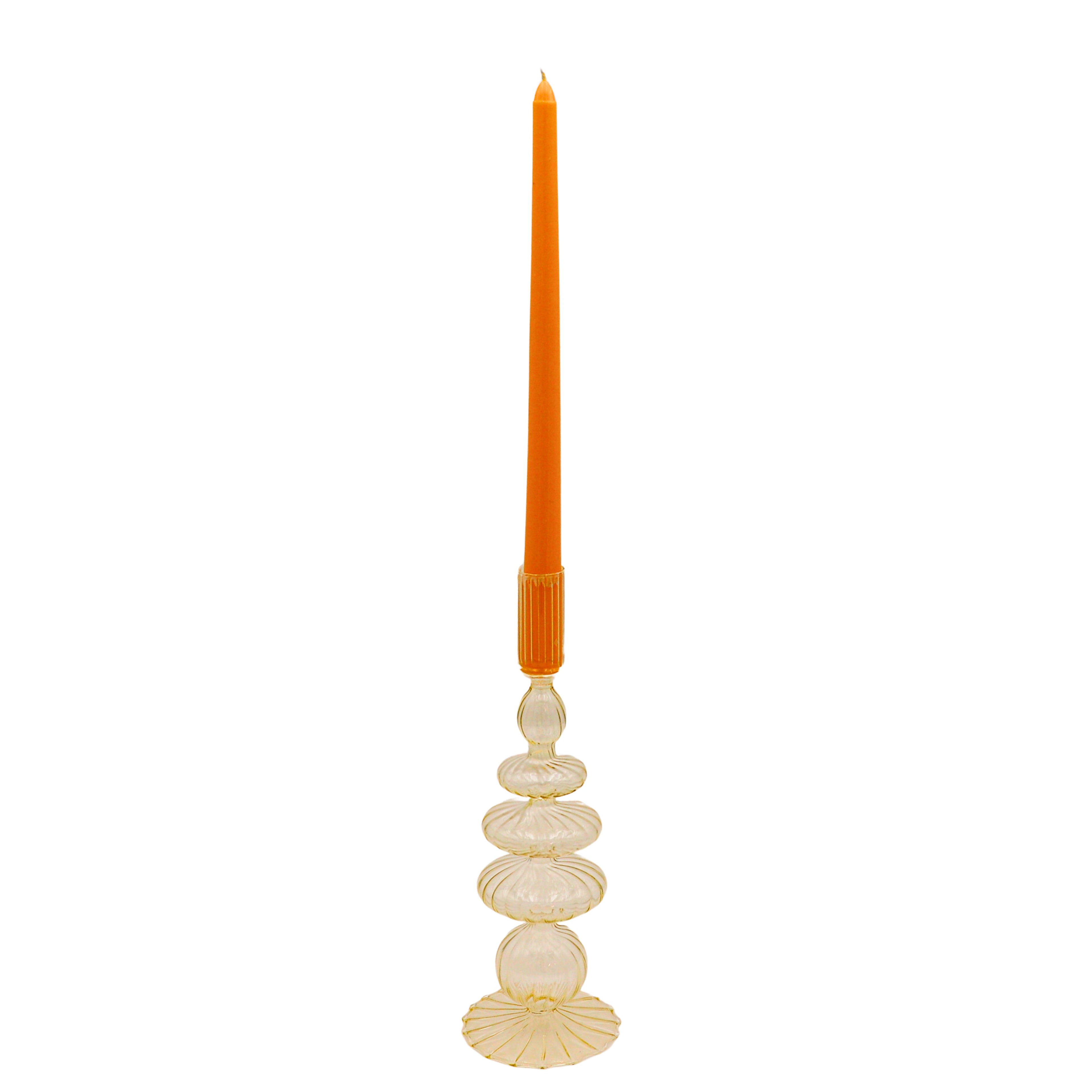 Extra Tall Mustard Taper Candle, 1 Case of 24 Packs (4 Candles per Pack)