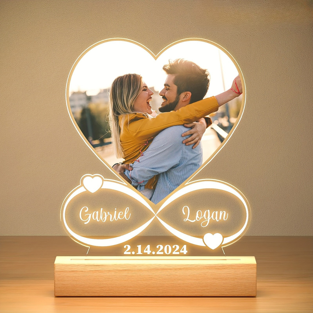 Custom LED Photo Night Light – Personalized Acrylic Picture Frame Gift for Loved Ones