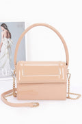 Enamel Top Handle Flap Bag
