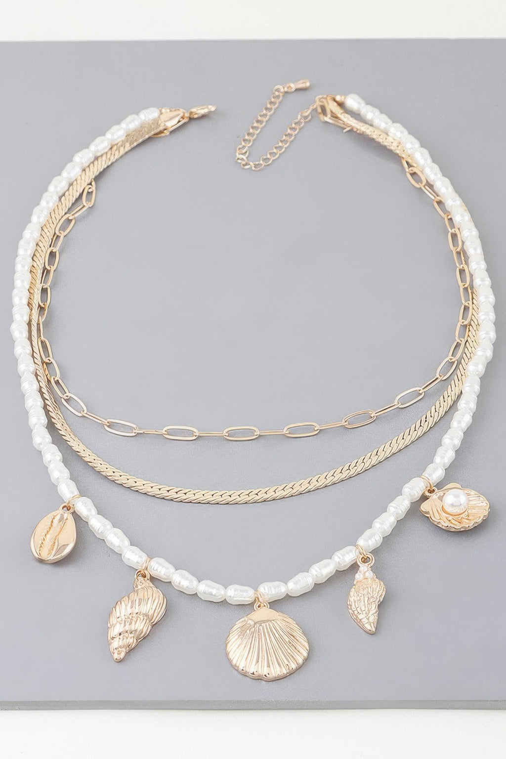 Multi Seashell Charm Necklace