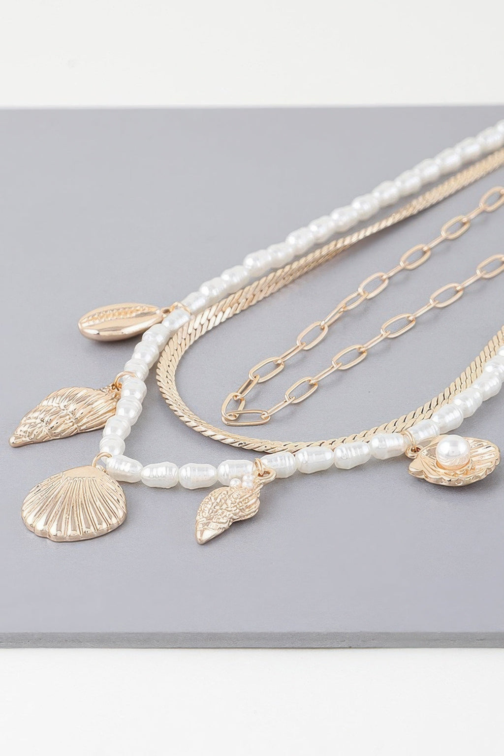 Multi Seashell Charm Necklace