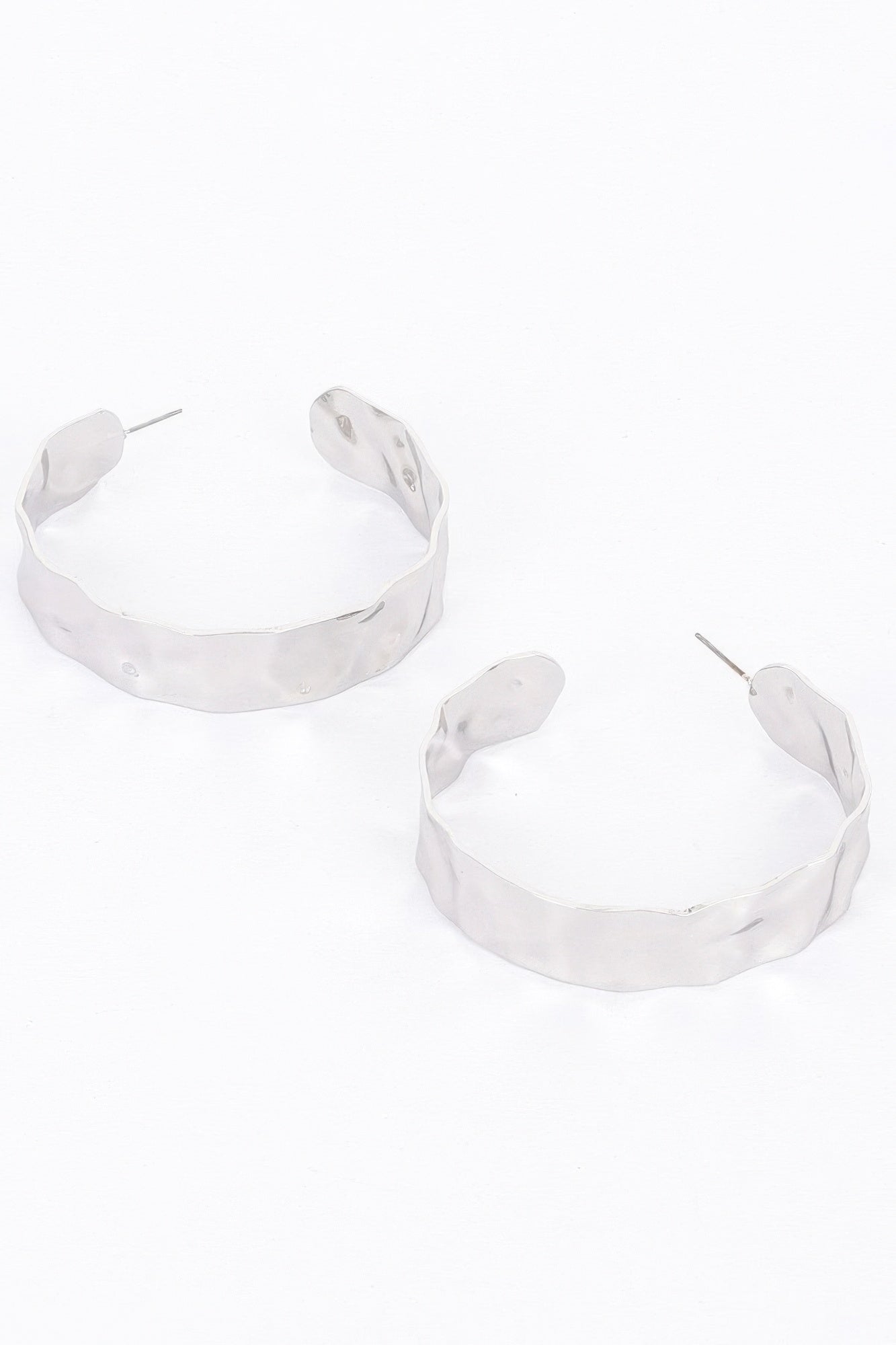 Gold Plated Wide Metal Hoop Earring