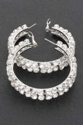 Double Layered Rhinestones Hoops