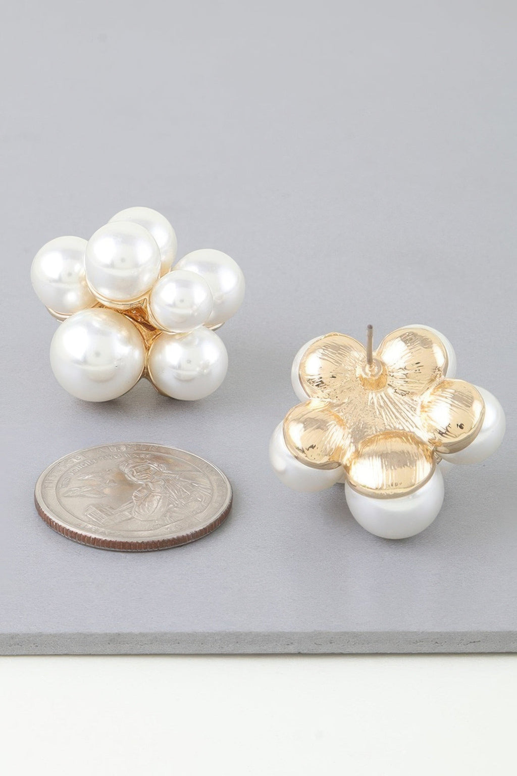 Pearl Flower Bundle Stud Earrings