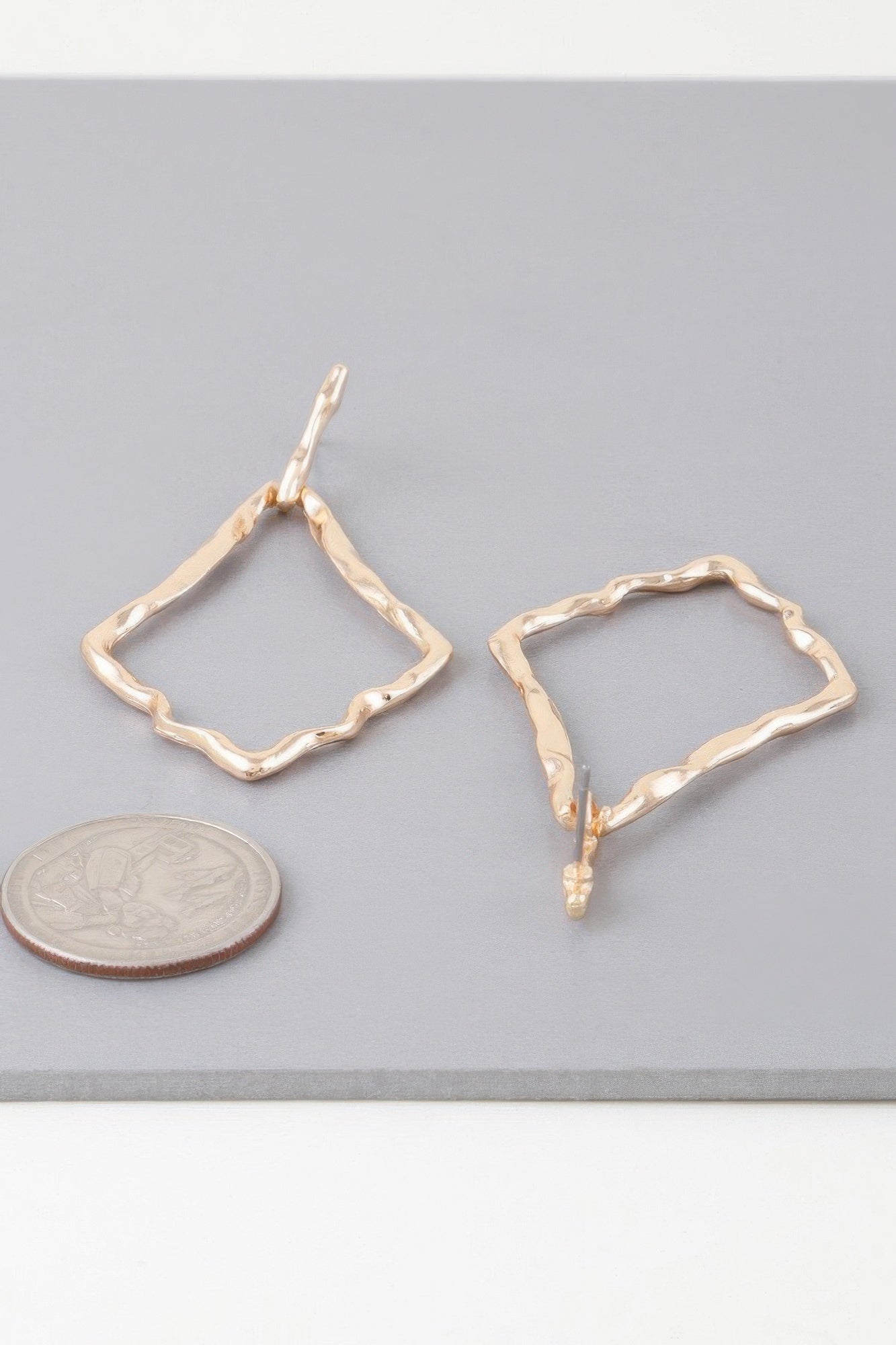 Shiny Hammered Kite Earrings