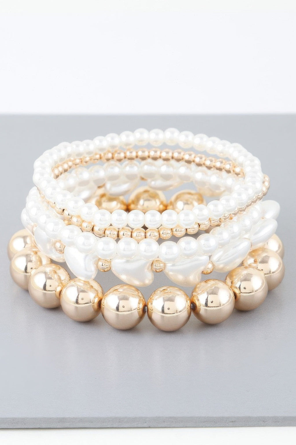 Multi Heart Stone Beaded Bracelet