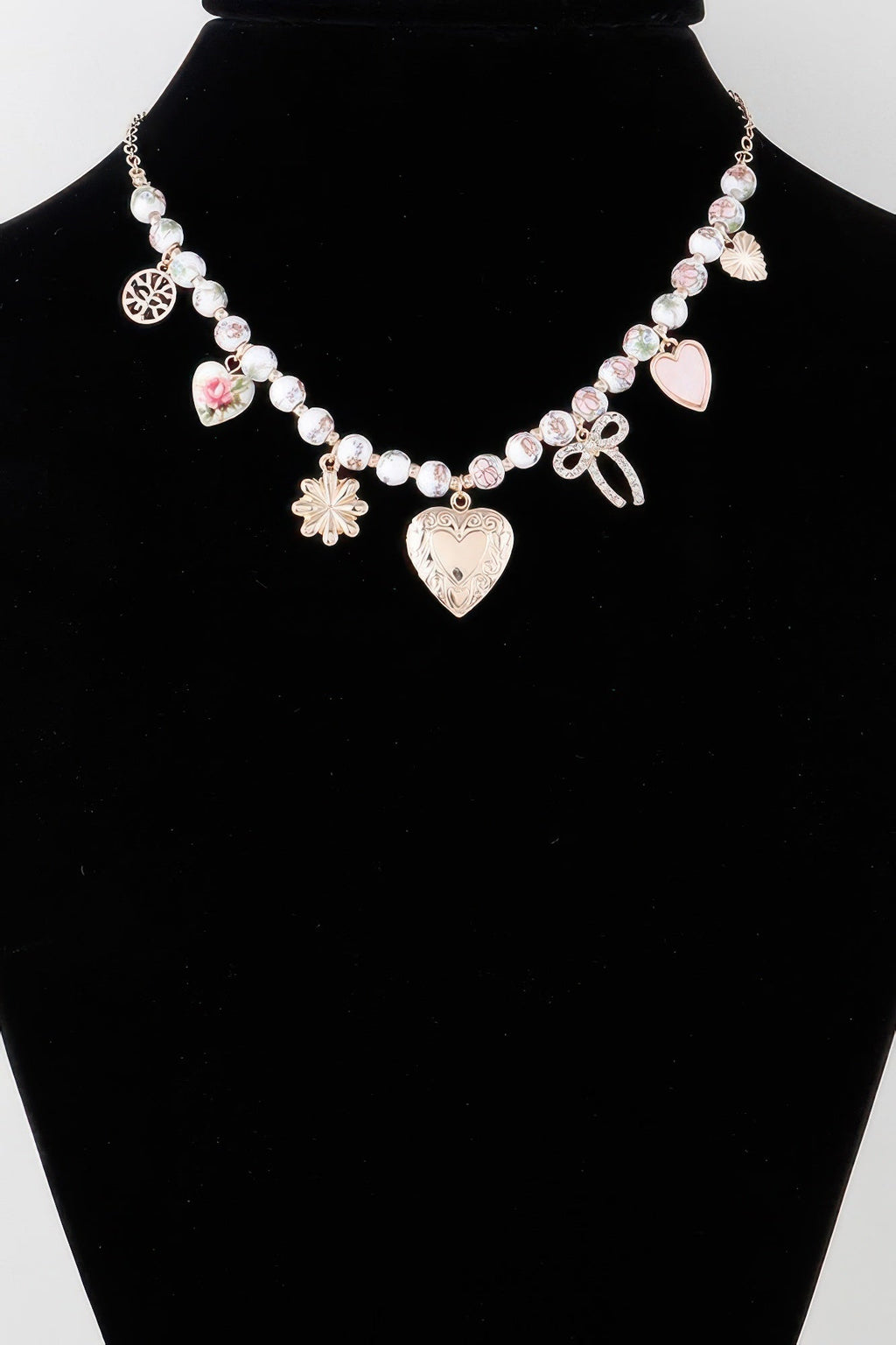 Vintage Heart Charms Necklace