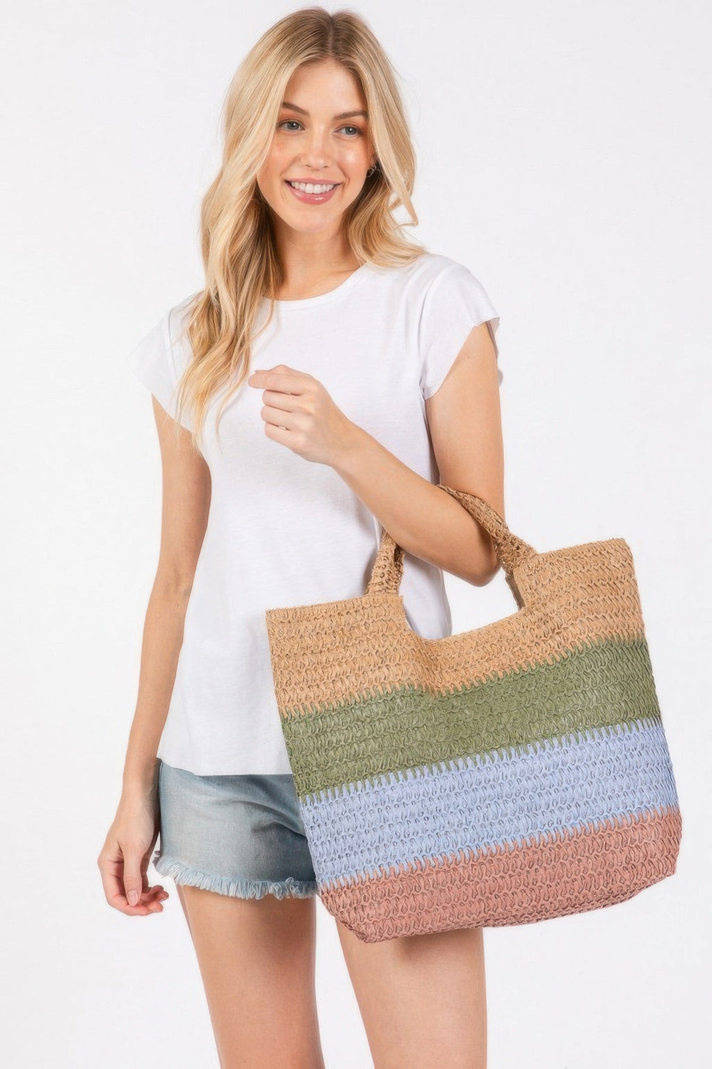 Multi Color Stripe Tote Bag