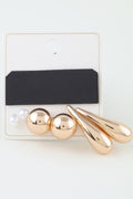 Multi Teardrop N Pearl Earrings Set