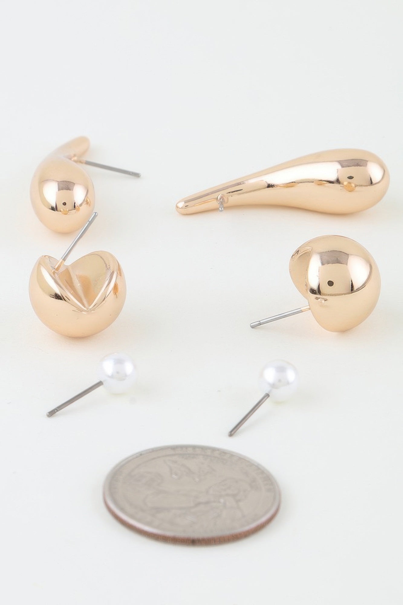 Multi Teardrop N Pearl Earrings Set