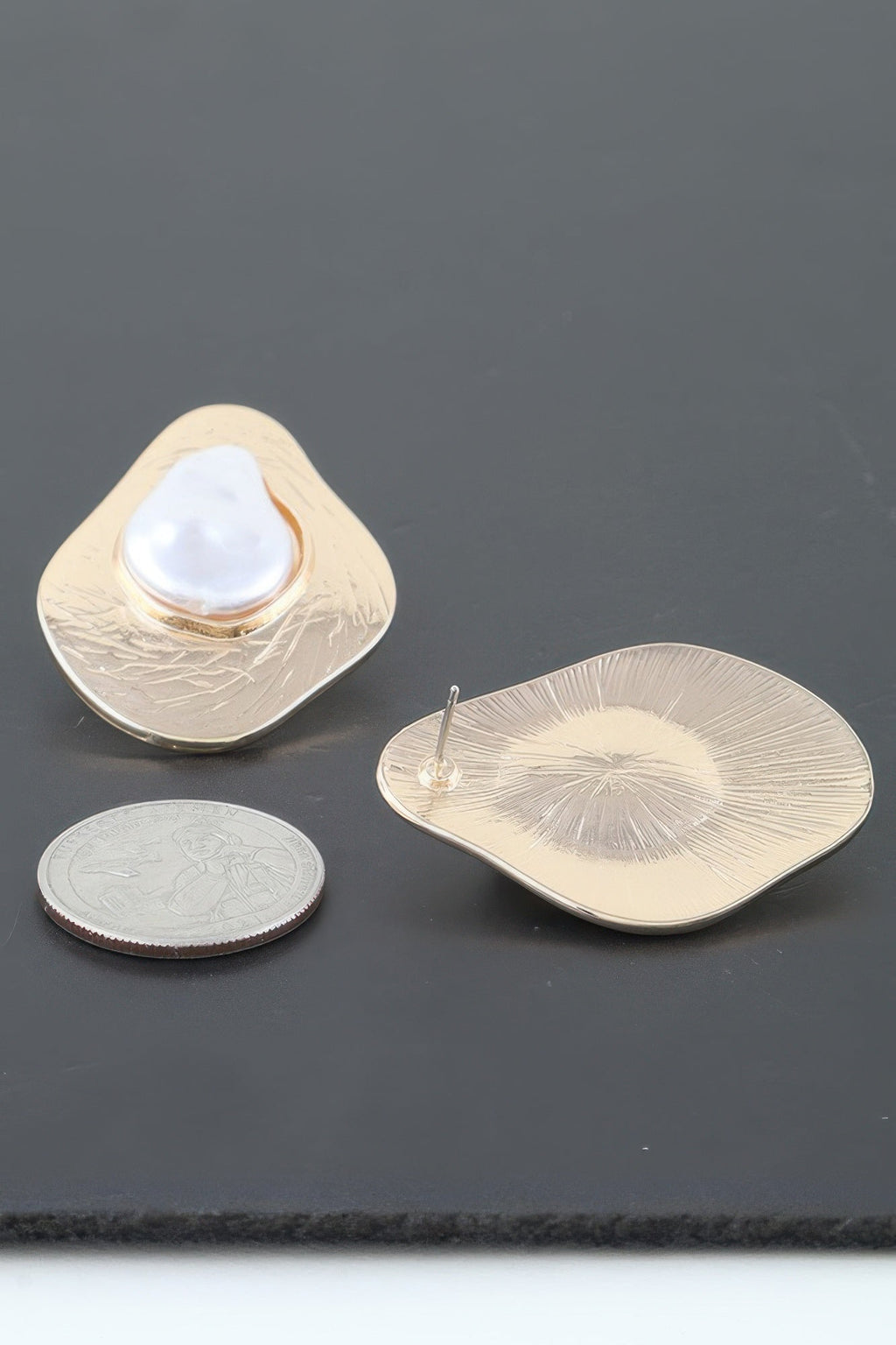 Abstract Etched Stone Stud Earrings