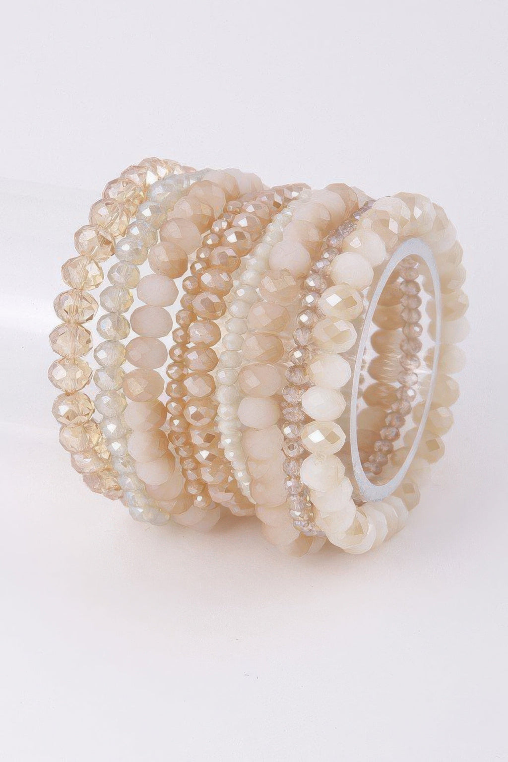 Multi Pastel Pink Crystal Beaded Bracelet