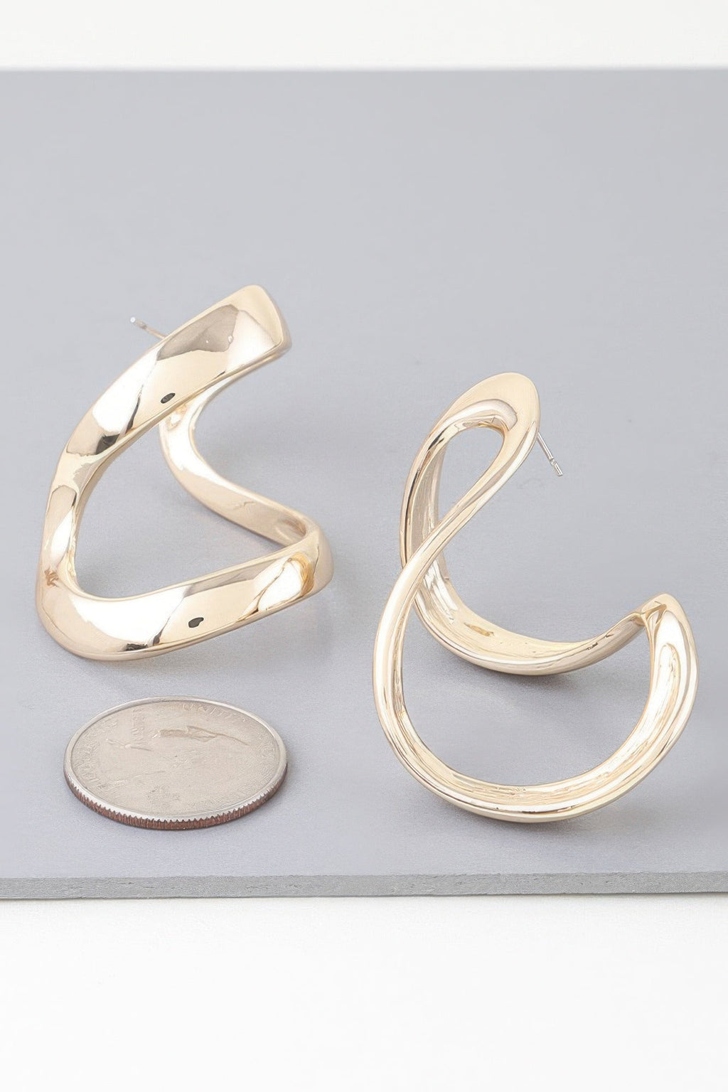 Abstract Shiny Bend Earrings