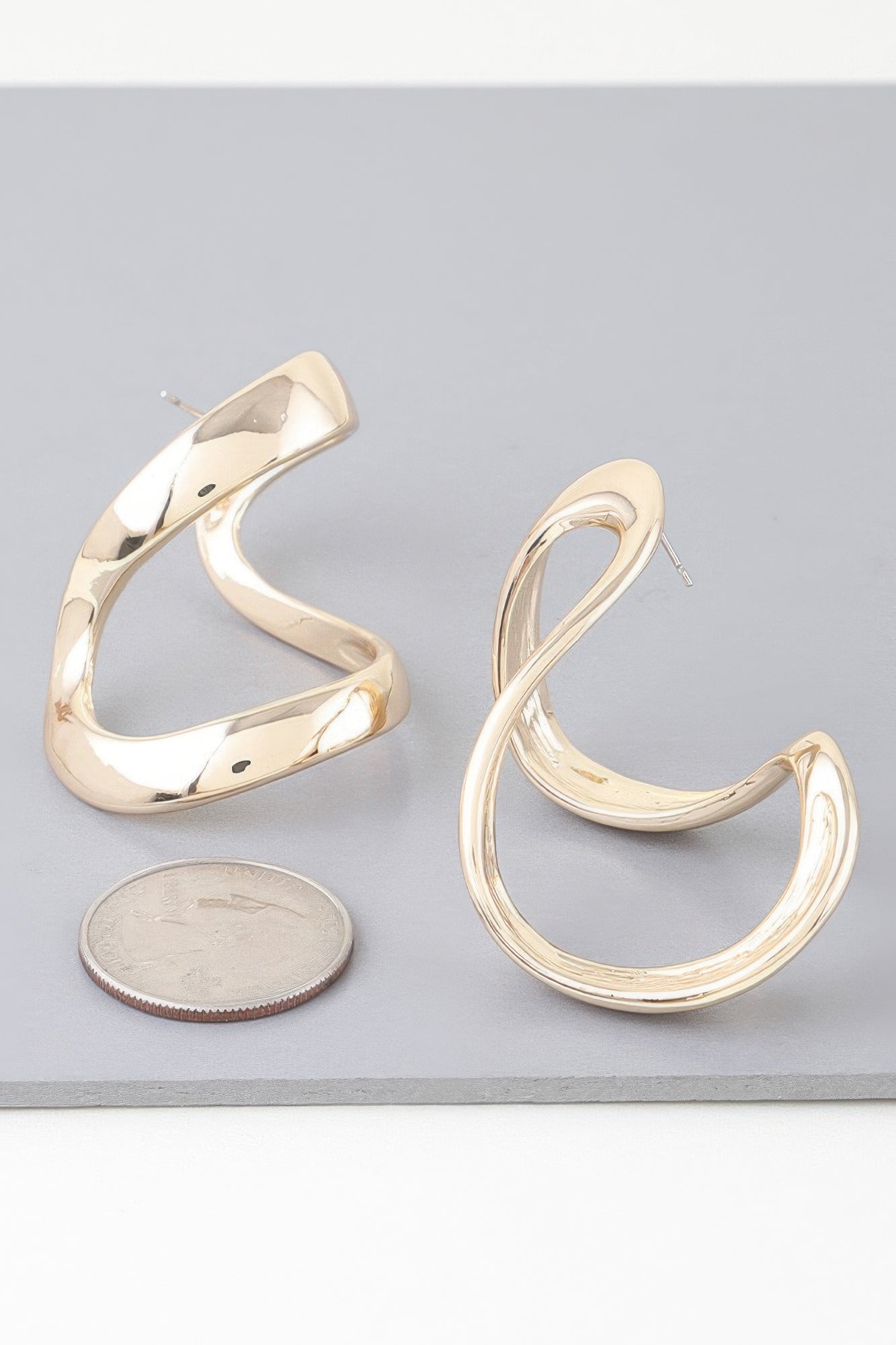 Abstract Shiny Bend Earrings