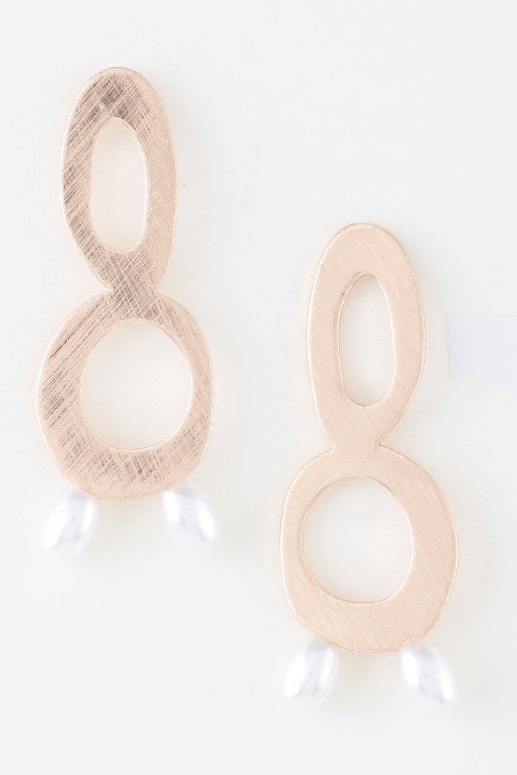 Open Abstract Pearl Drop Earrings