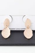 Abstract Double Engraved Drop Earrings