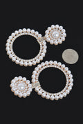 Faux Pearl&stone Dangle Earring