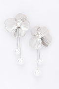 Faux Pearl Gold Plated Metal Earring