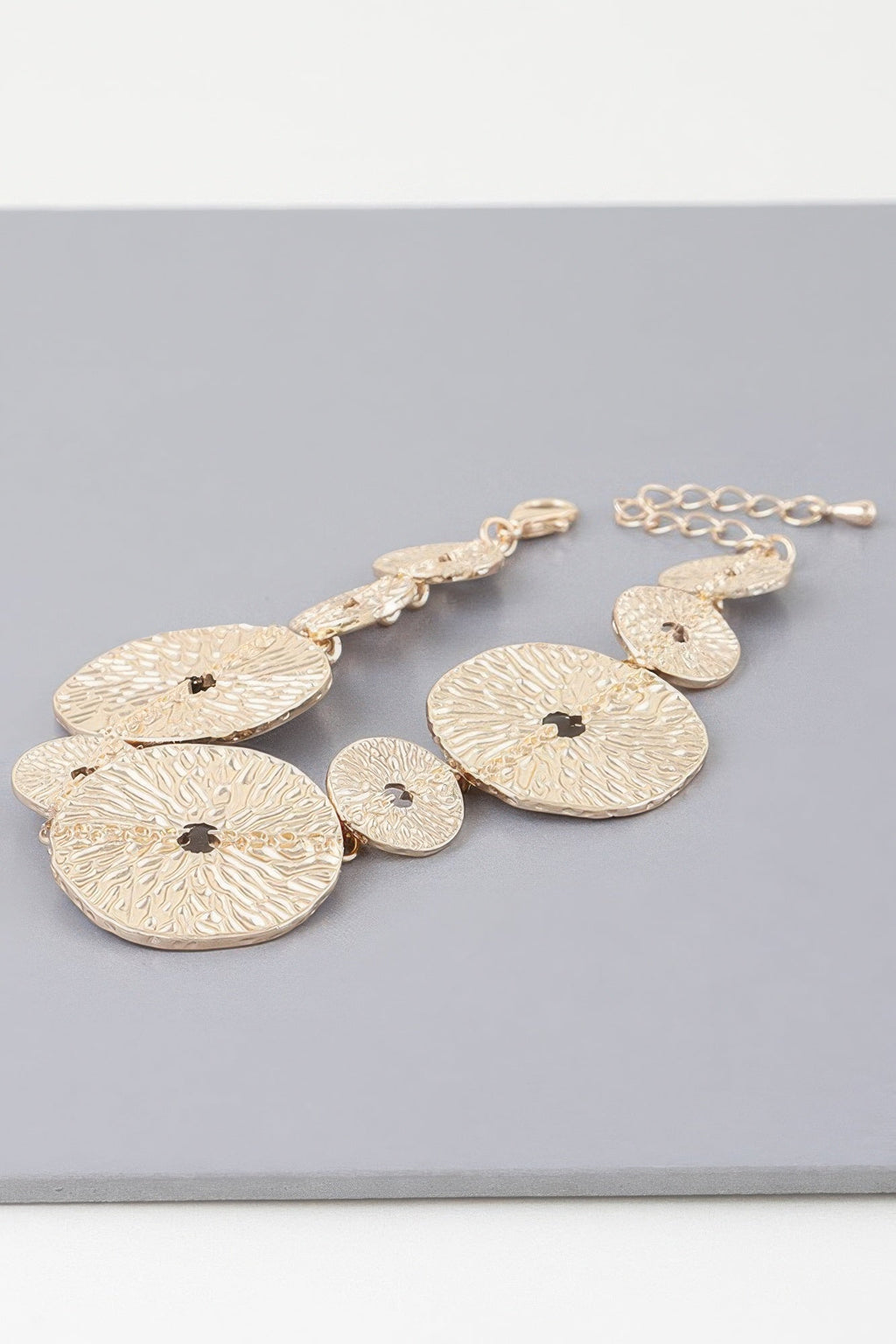 Multi Hammered Disc Bracelet