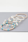 Multi Stone N Pearl Beaded Bracelet