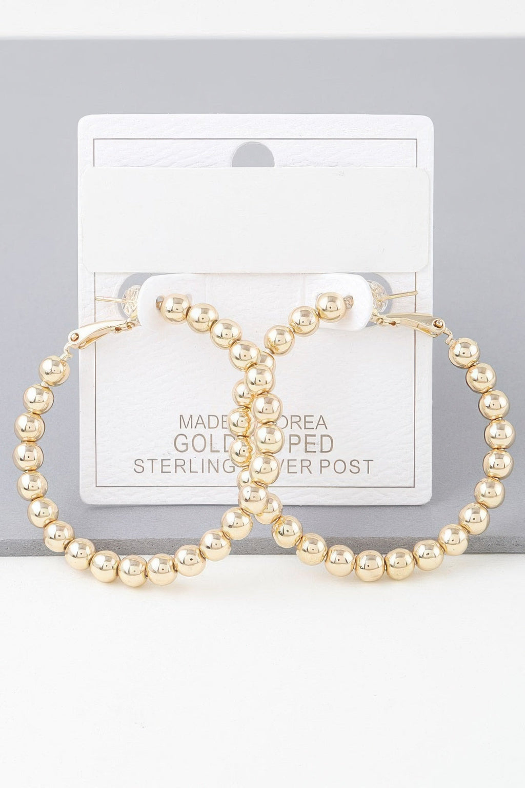 Shiny Beaded Hoop Earrings