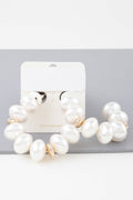 Multi Oval Pearl Hoop Earrings