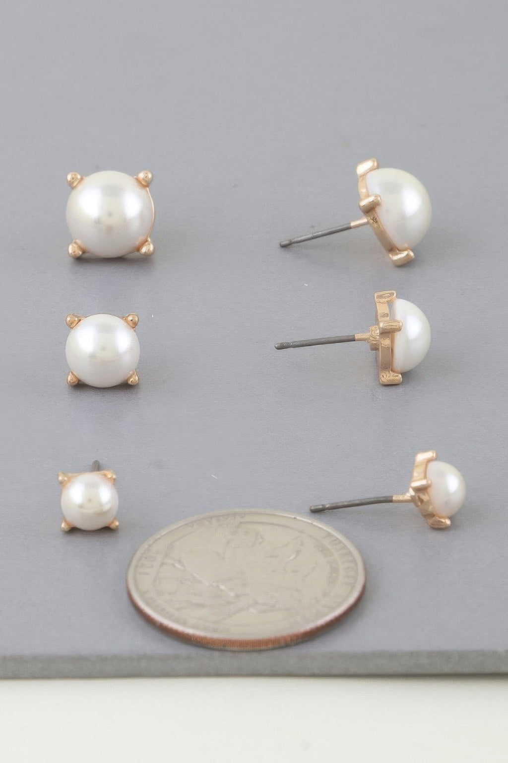 Multi Pearl Stud Earrings Set