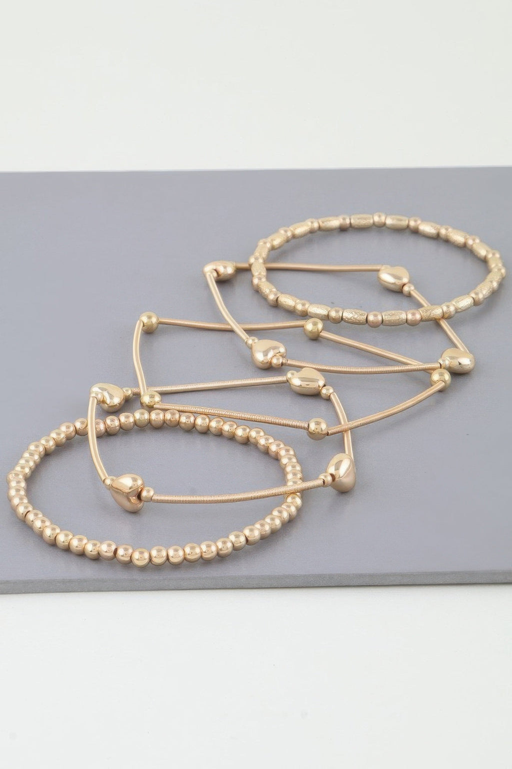 Multi Heart Coil Beaded Bracelet