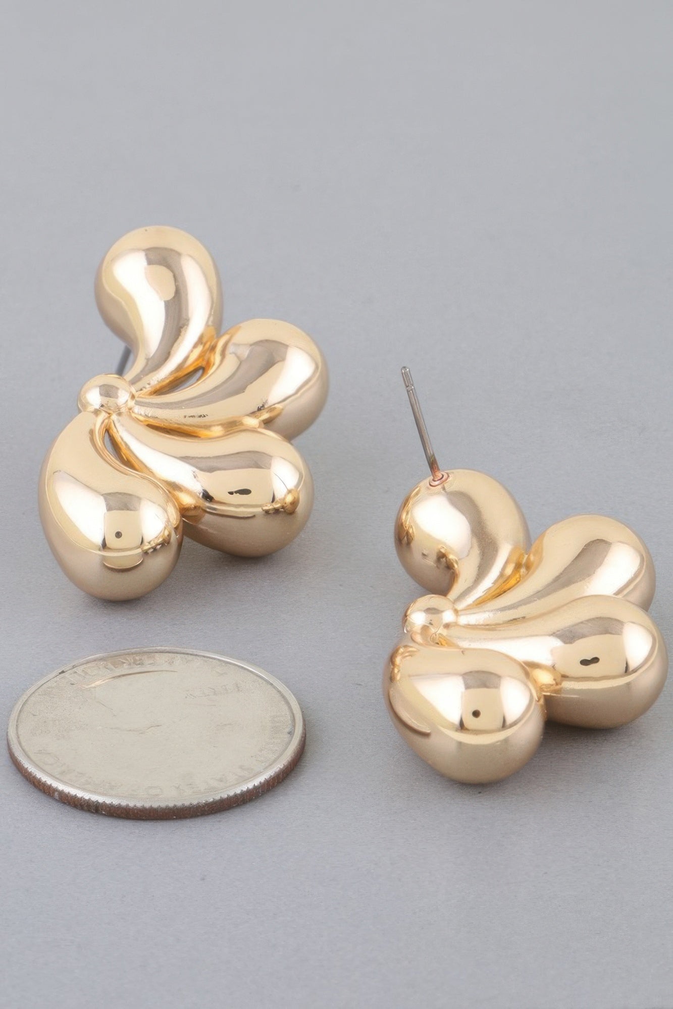 Shiny Flower Halves Earrings