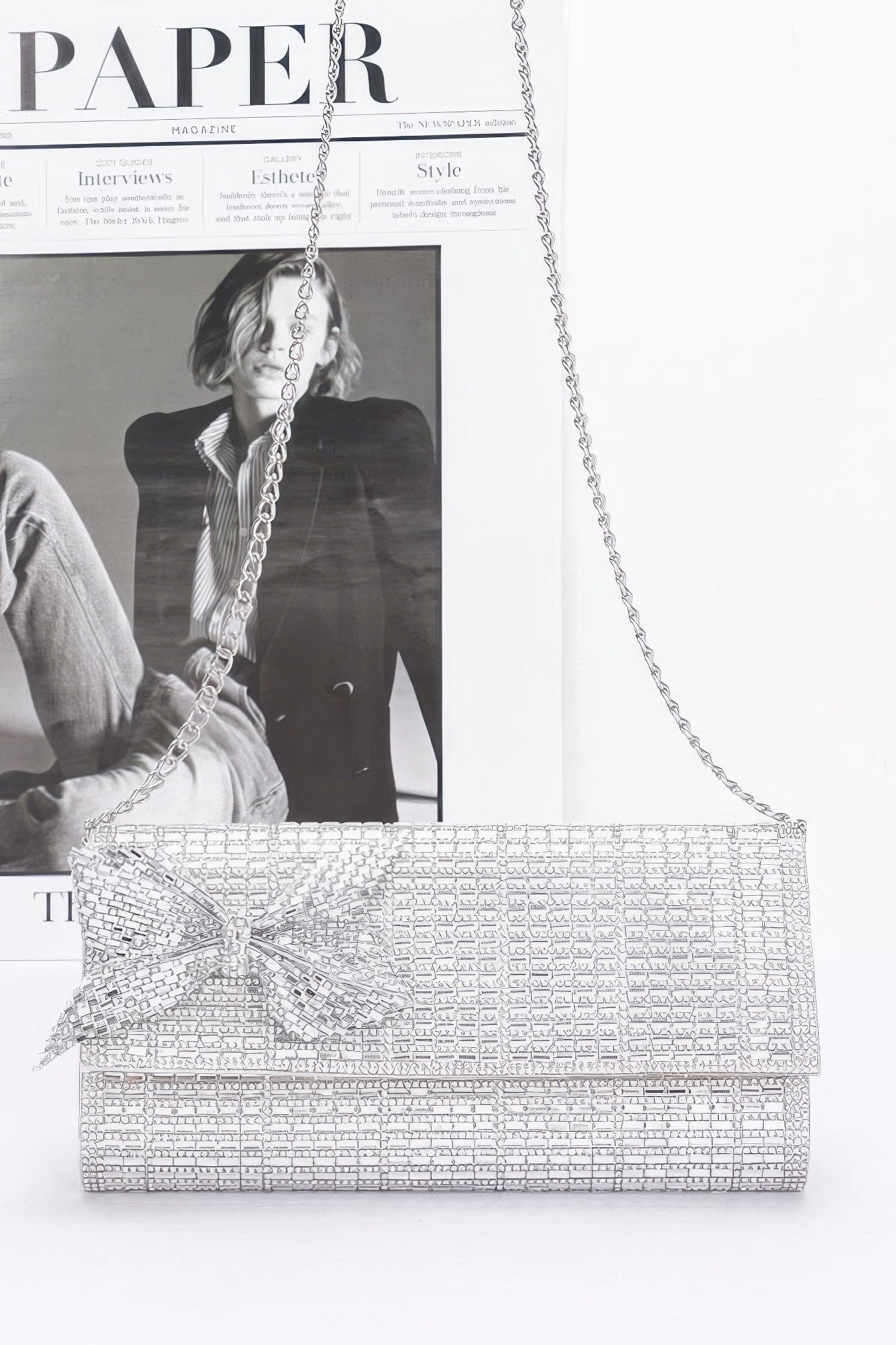 Rhinestone Party Clutch W/ Rhinestone Bow