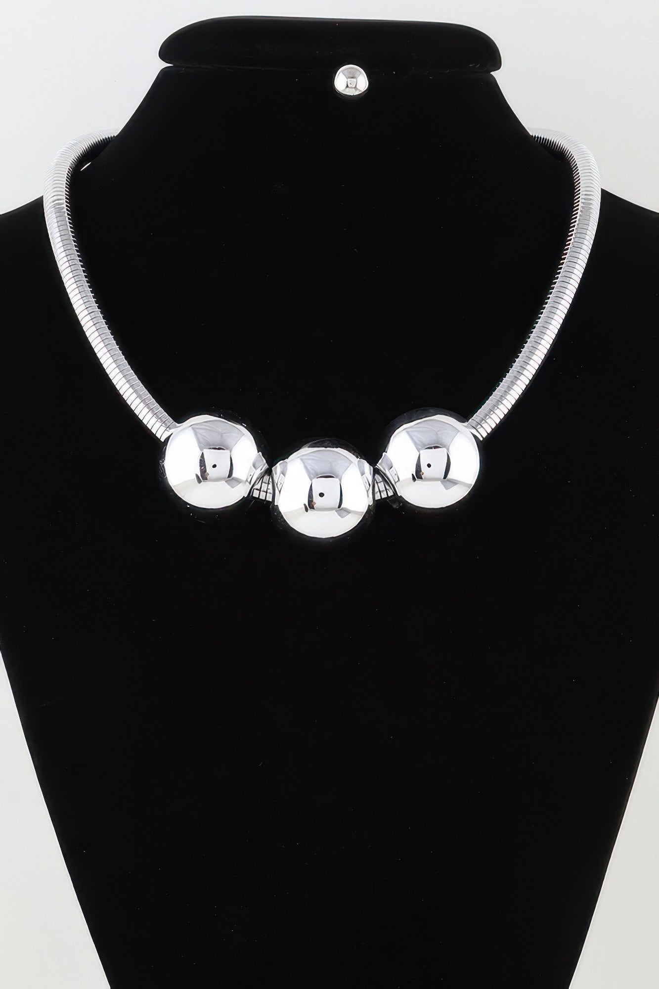 Triple Shiny Bead Statement Necklace