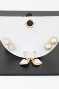 Vintage Pearl Hearts Earrings Set