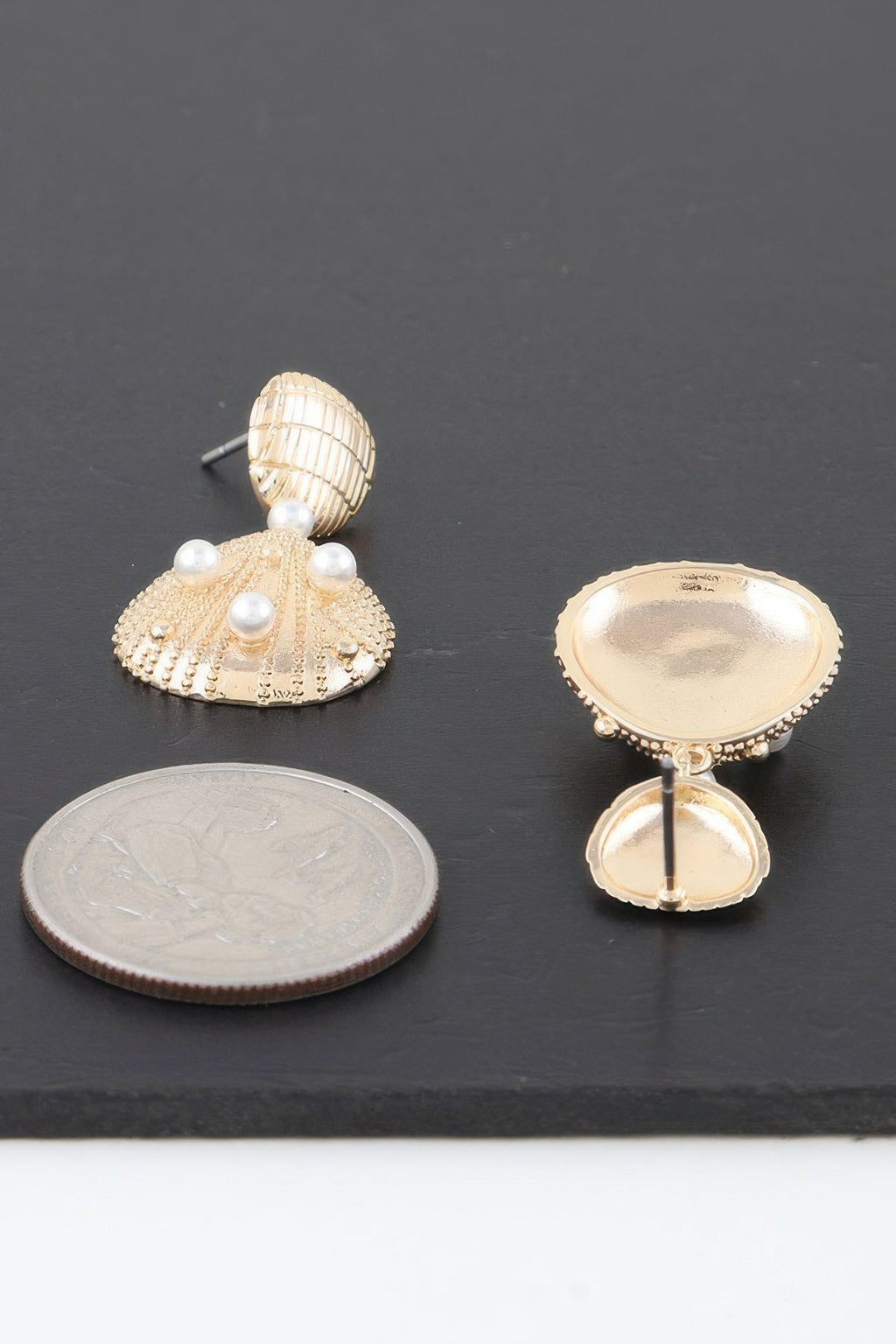 Pearled Seashell Drop Earrings