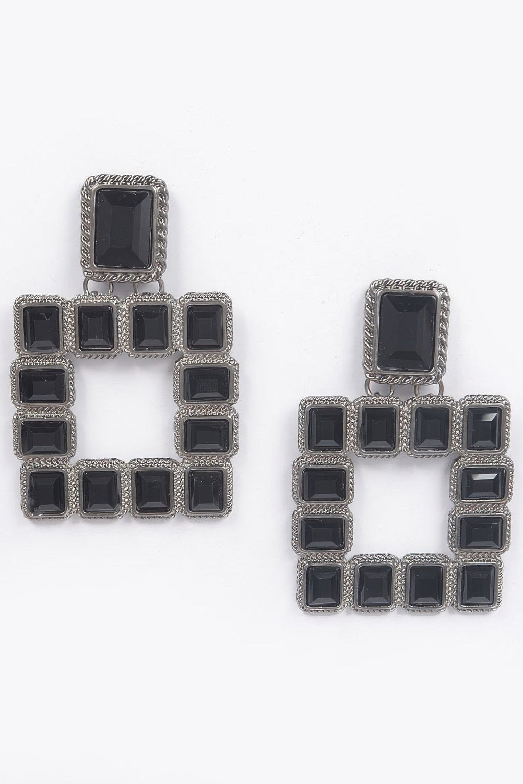 Multi Square Gemstone Earrings