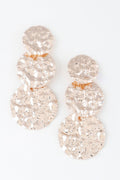 Triple Hammered Disc Earrings