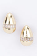 Metal Stone Tear Drop Earring