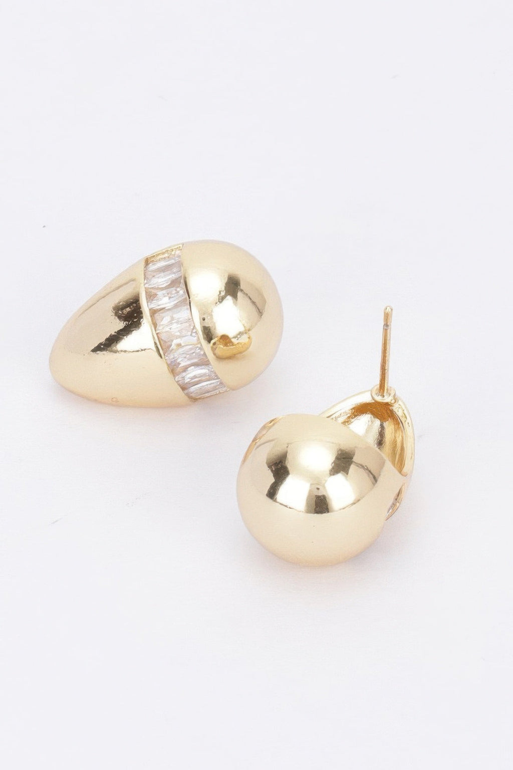 Metal Stone Tear Drop Earring