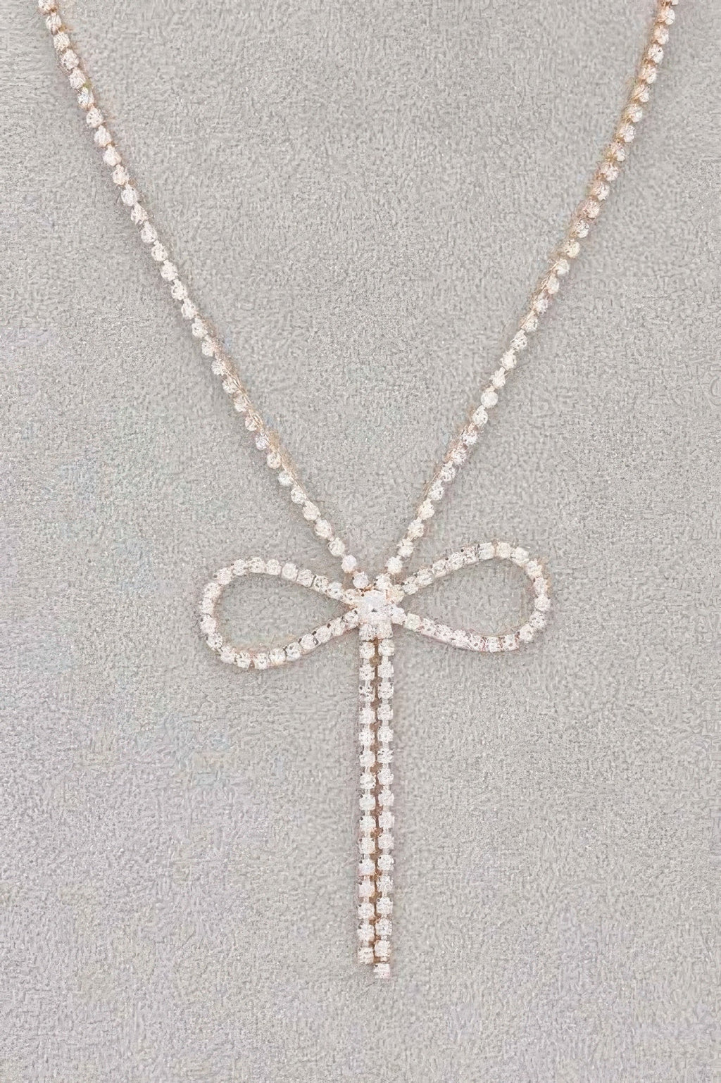 Rhinestone Ribbon Necklace