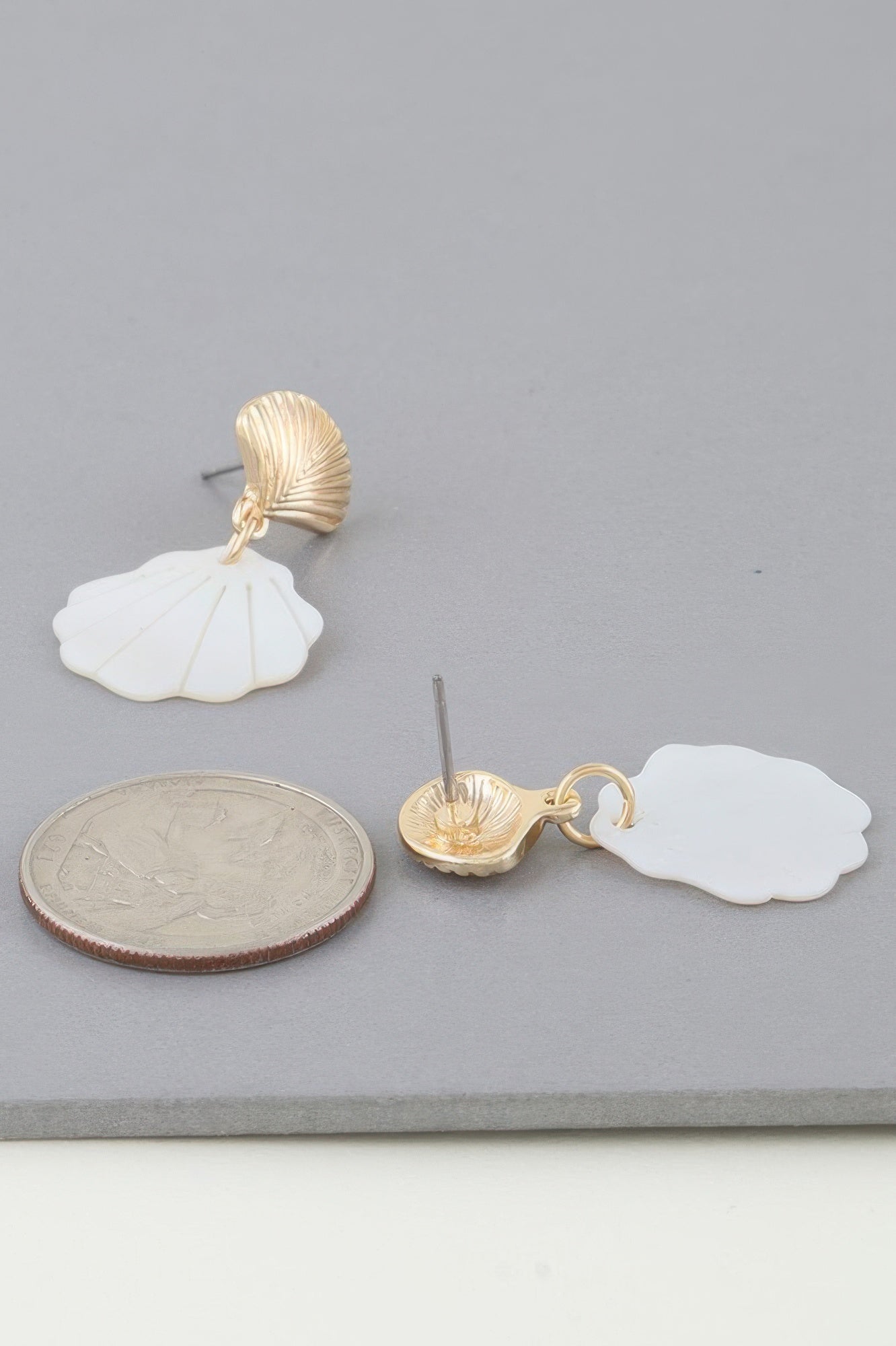 Twin Seashell Drop Earrings