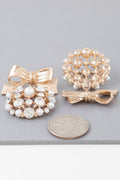 Bejeweled Ribbon Ornament Earrings