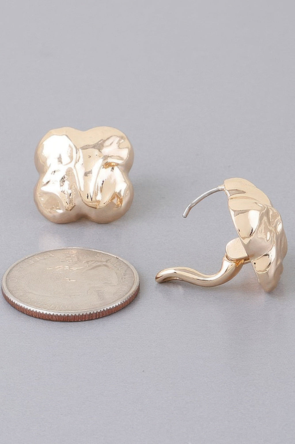 Hammered Clover Stud Earrings
