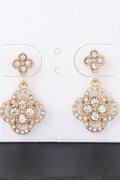 Quadra Rhinestone Clover Drop Earrings